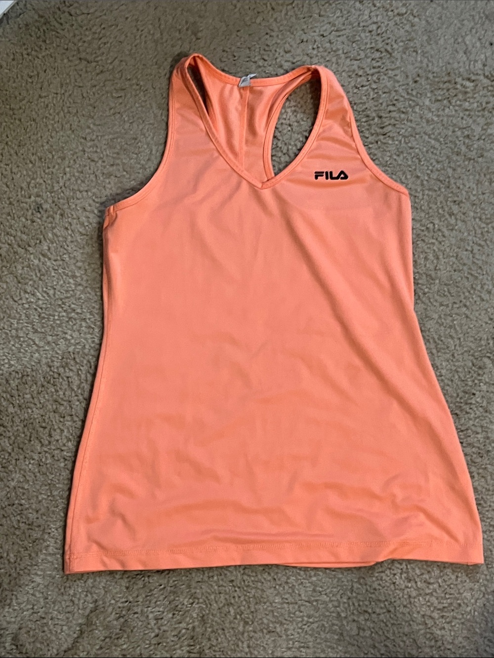 FILA Women's Peach-Orange Racerback Tank Top